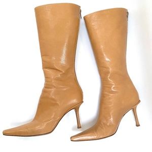 JIMMY CHOO Boots Neutral Tan Women's 7.5 - EU 37.5
